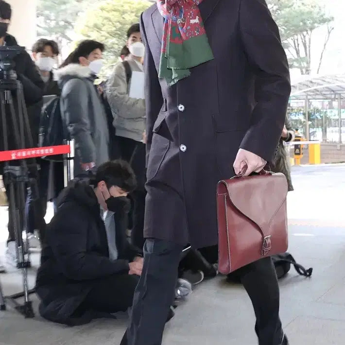 [BUNJANG] David & Henel Han Dong Hoon Burgundy Briefcase Bag / 데이빗앤헤넬 Breifcase P 버건디 한동훈 가방 신품급