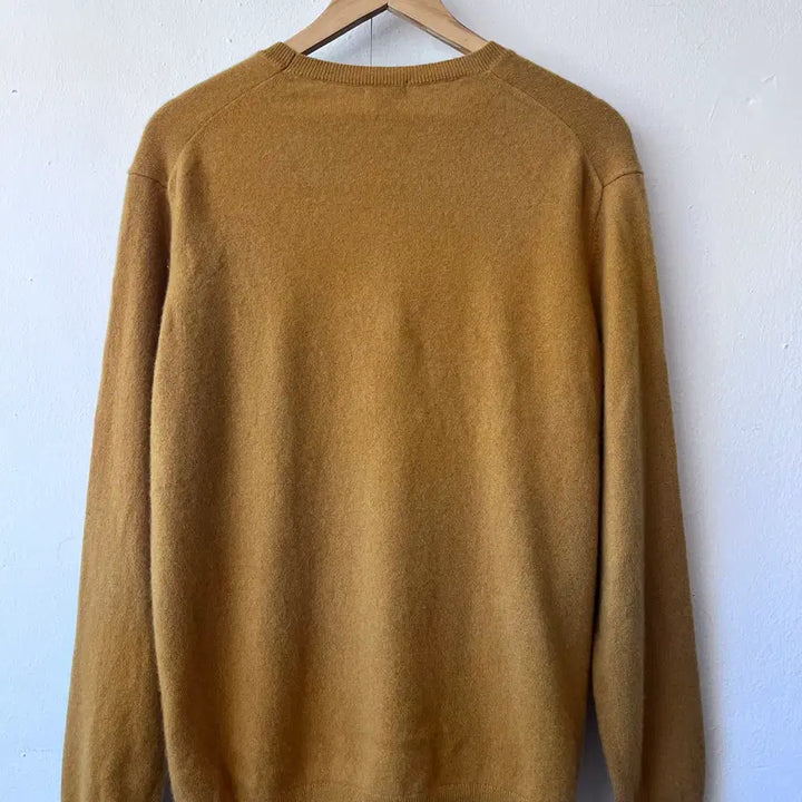 [BUNJANG] Uniqlo Men's Cashmere Round Knit XL - Mustard / 유니클로 남성 캐시미어100라운드니트 XL사이즈