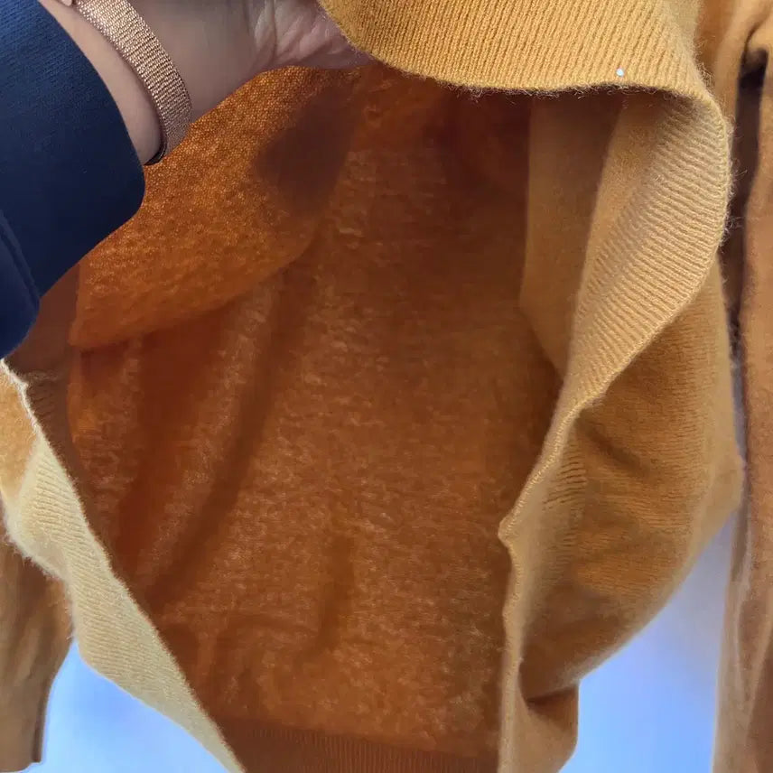 [BUNJANG] Uniqlo Men's Cashmere Round Knit XL - Mustard / 유니클로 남성 캐시미어100라운드니트 XL사이즈