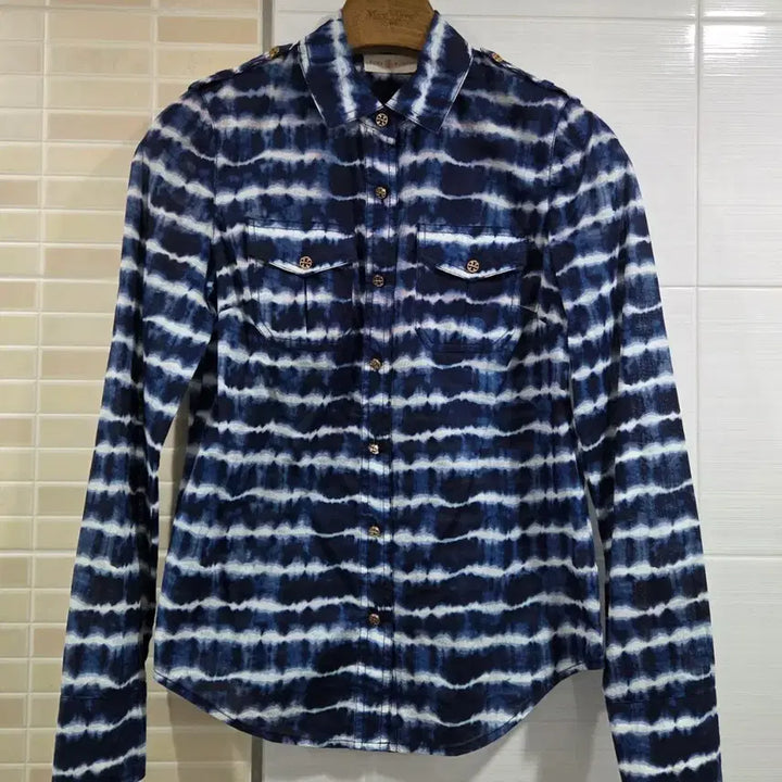 [BUNJANG] Tory Burch Women's Shirt Blue/White / 토리버치Tory Burch 여성 셔츠 블루/화이트