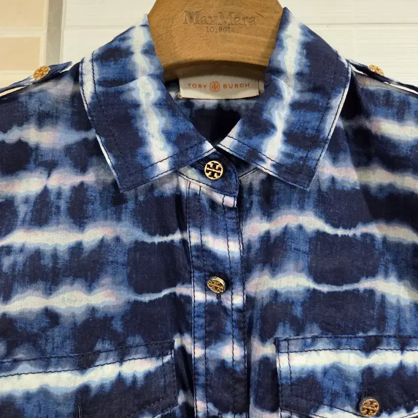 [BUNJANG] Tory Burch Women's Shirt Blue/White / 토리버치Tory Burch 여성 셔츠 블루/화이트