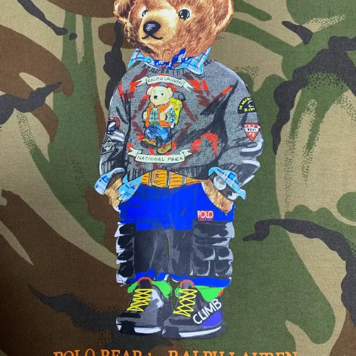 [BUNJANG] Polo Country Bear Camo Sweatshirt / 폴로 컨트리 베어 카모 스웨셔츠