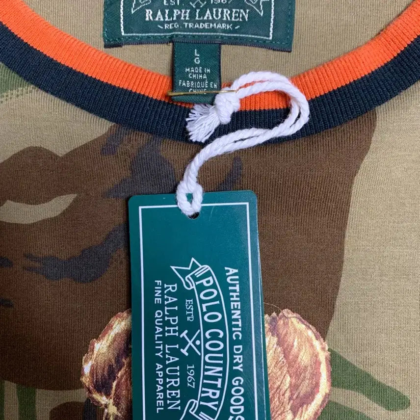 [BUNJANG] Polo Country Bear Camo Sweatshirt / 폴로 컨트리 베어 카모 스웨셔츠