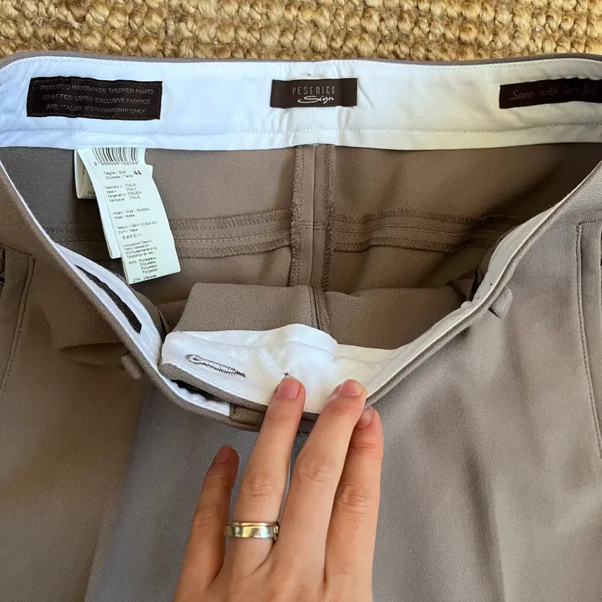 [BUNJANG] Pessimico Tailored Pants - Light Brown - Size 44 / 페세리코 이태리 여성 테일러드팬츠 44사이즈