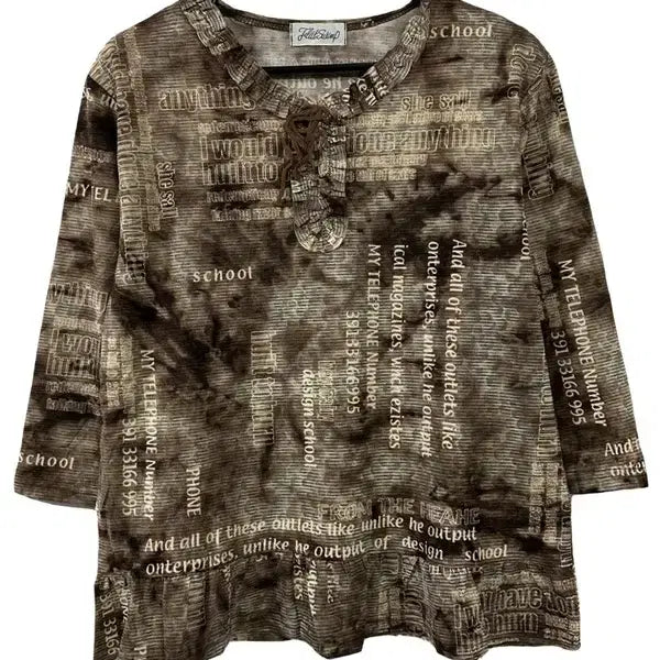 [BUNJANG] L Lettering Vintage Long Sleeve Shirt / [L] JPN 레터링 라운드 빈티지 긴팔티