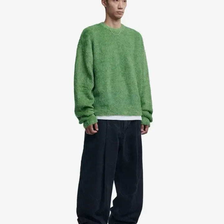 [BUNJANG] NoManual Cropped Hairy Knit L Size / 노매뉴얼 크롭 헤어리 니트
