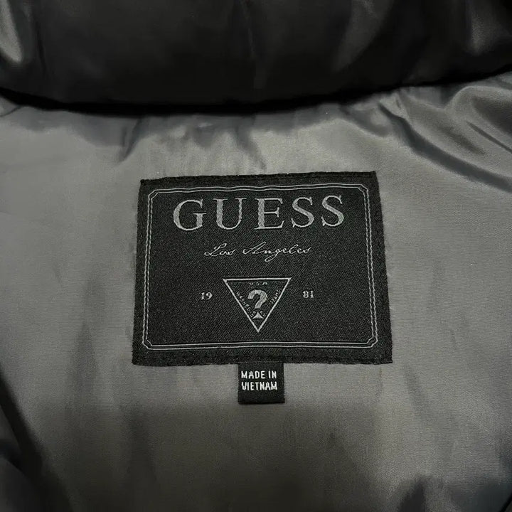[BUNJANG] Guess Women's Duck Down Puffer Jacket [Black] XS / 게스 여성 덕다운 라카 로고 후드 푸퍼패딩 점퍼 [블랙] XS/85