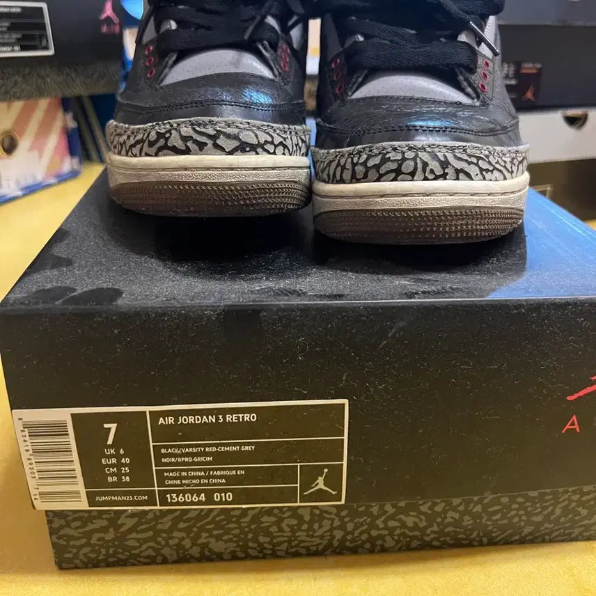[BUNJANG] Nike Air Jordan 3 Black Cement 250 / 조던3 블랙시멘트