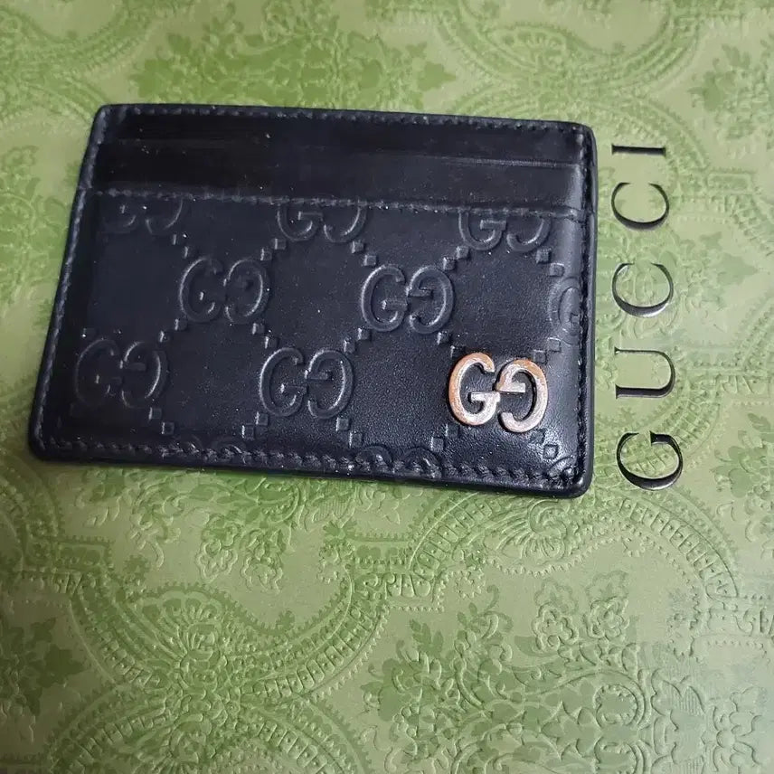 [BUNJANG] Gucci GG Embossed Black Card Holder / 구찌 GG엠보스 블랙 카드지갑