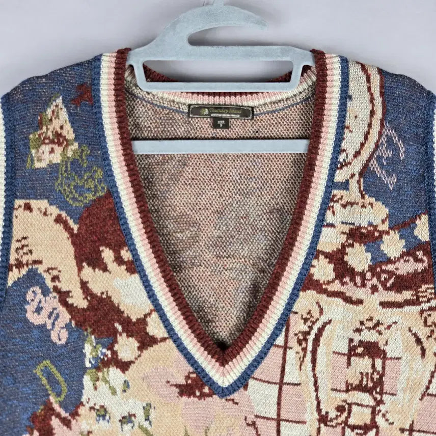 [BUNJANG] Thursday Island Women's Bohemian Knit Vest / [무료배송]써스데이아일랜드 S 여성 루즈핏 보헤미안 니트 조끼 베스트