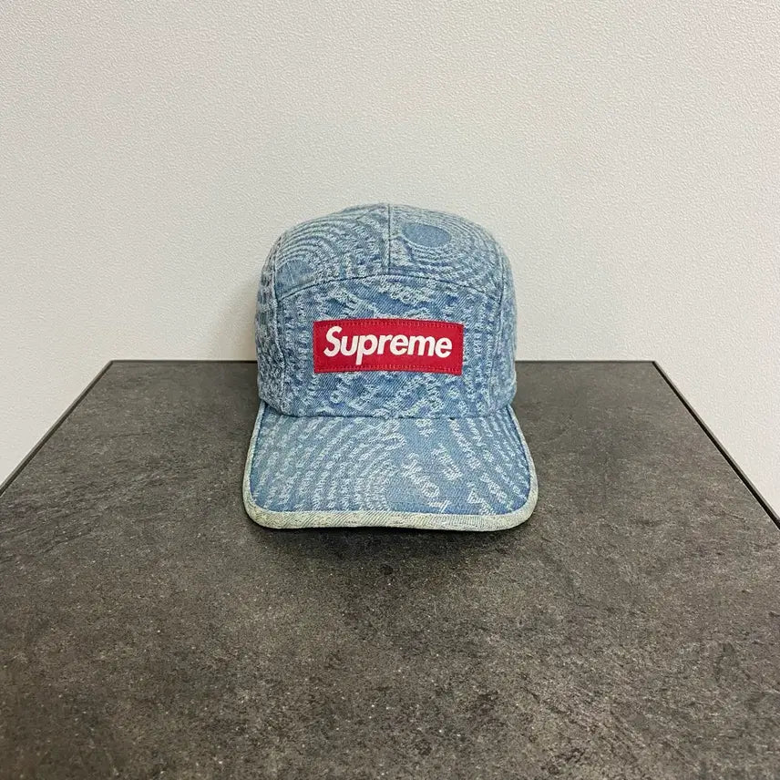 [BUNJANG] Supreme Box Logo Camp Cap Washed Denim Hat / (OS) 슈프림 박스로고 캠프캡 모자 워시드 데님