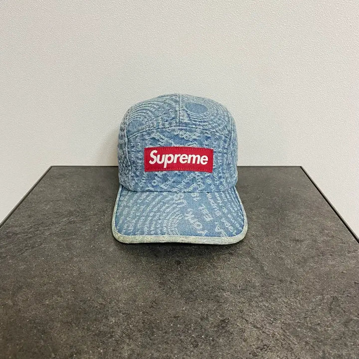 [BUNJANG] Supreme Box Logo Camp Cap Washed Denim Hat / (OS) 슈프림 박스로고 캠프캡 모자 워시드 데님