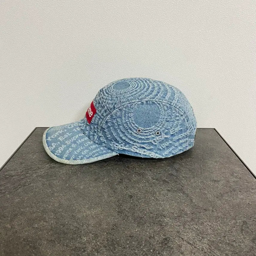 [BUNJANG] Supreme Box Logo Camp Cap Washed Denim Hat / (OS) 슈프림 박스로고 캠프캡 모자 워시드 데님