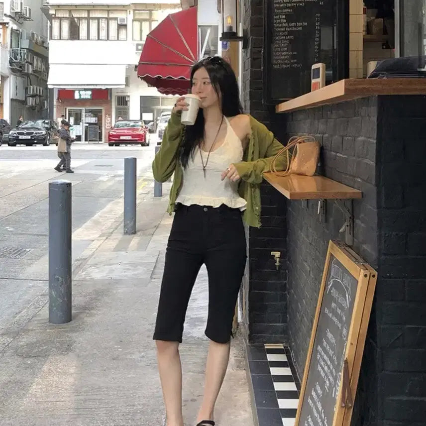 [BUNJANG] Trendier Apparel Capri Pants Black M / [카프리 1위] 트렌디어패럴 카프리 팬츠