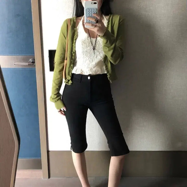 [BUNJANG] Trendier Apparel Capri Pants Black M / [카프리 1위] 트렌디어패럴 카프리 팬츠