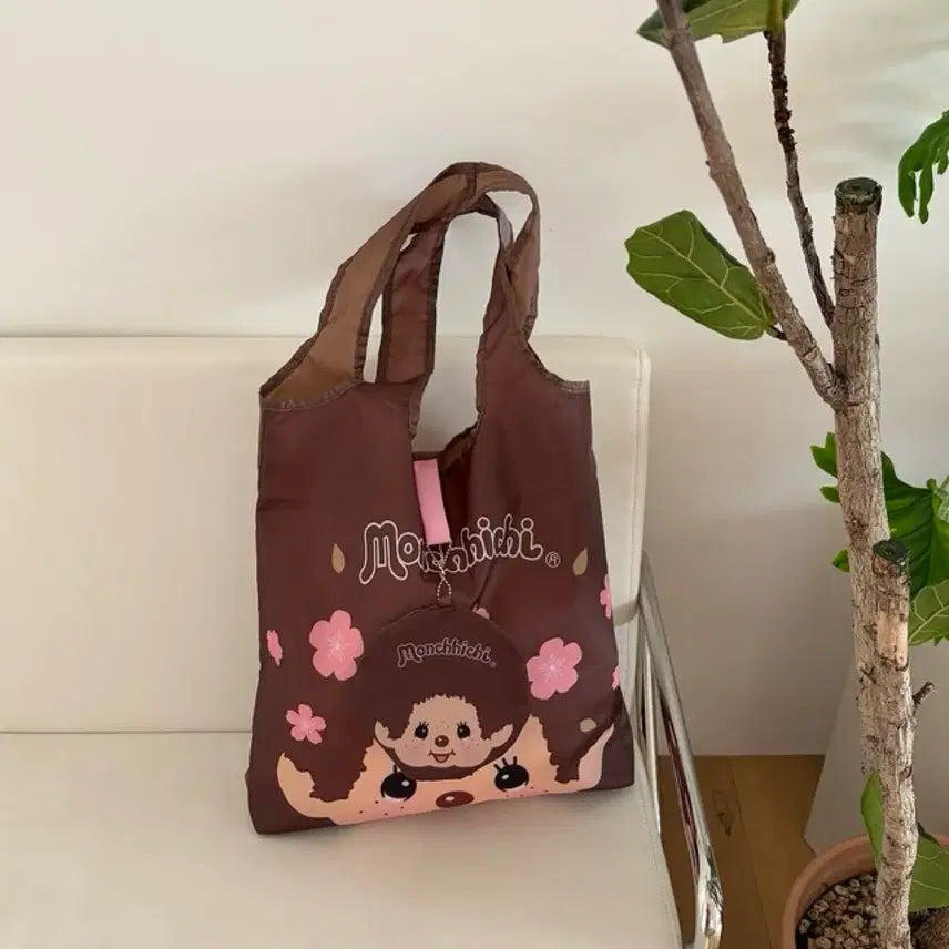 [BUNJANG] Sakura Monchhichi Eco Bag / 사쿠라 몬치치 에코백 장바구니 경량백 (새상품)