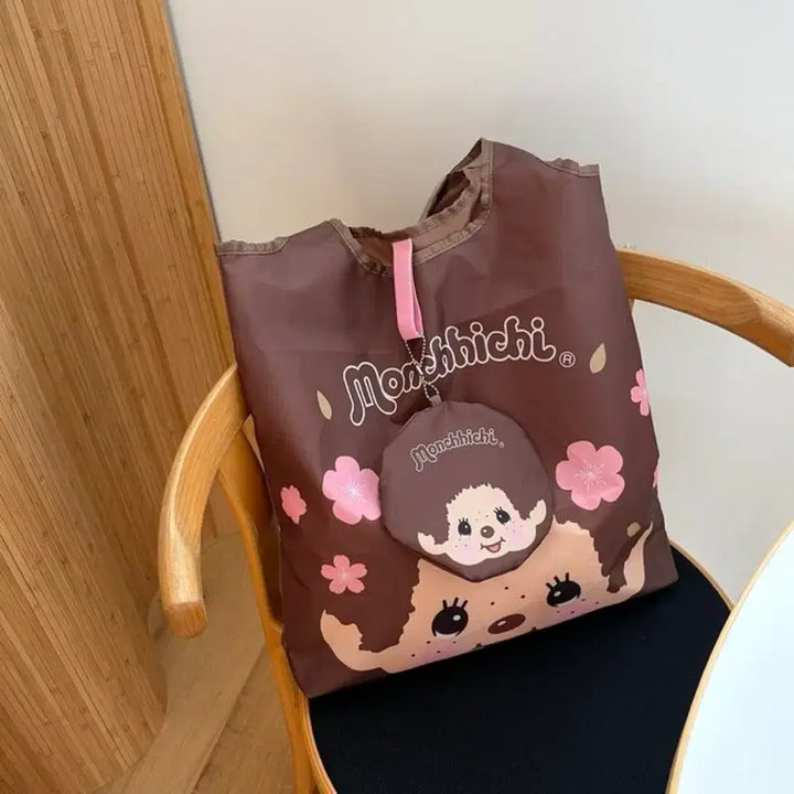 [BUNJANG] Sakura Monchhichi Eco Bag / 사쿠라 몬치치 에코백 장바구니 경량백 (새상품)
