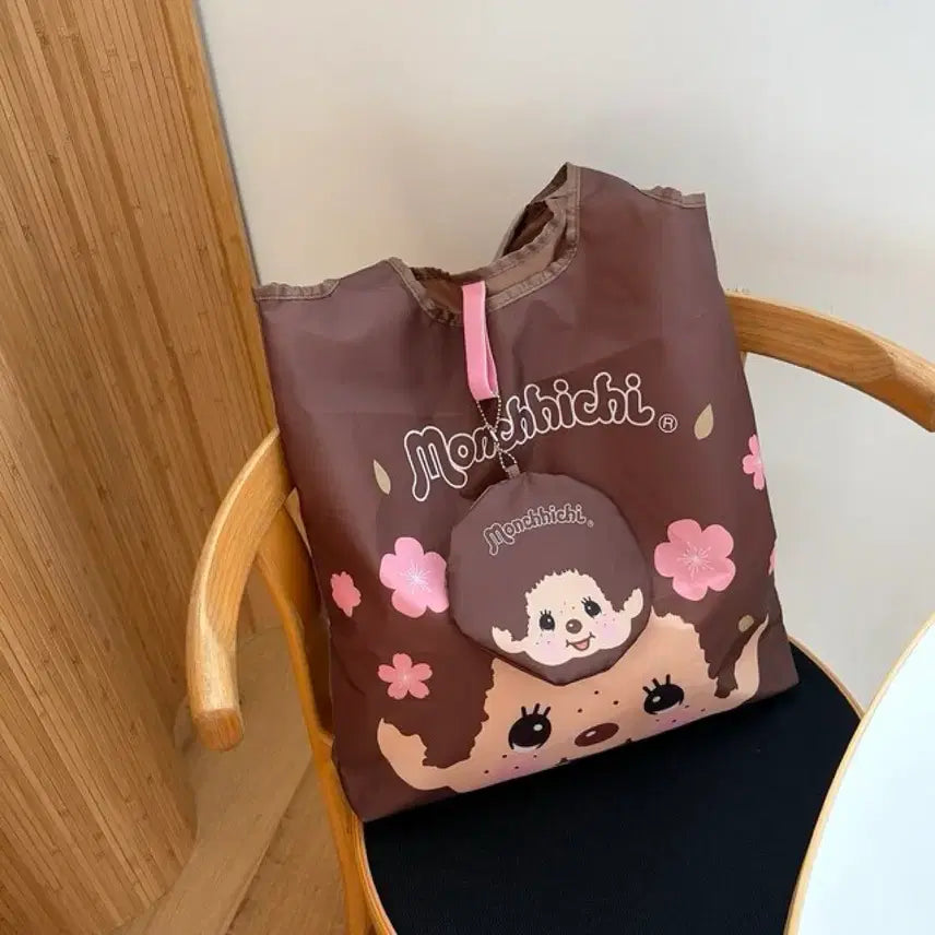 [BUNJANG] Sakura Monchhichi Eco Bag / 사쿠라 몬치치 에코백 장바구니 경량백 (새상품)