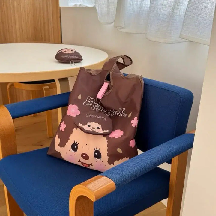 [BUNJANG] Sakura Monchhichi Eco Bag / 사쿠라 몬치치 에코백 장바구니 경량백 (새상품)