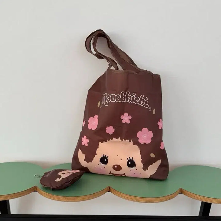 [BUNJANG] Sakura Monchhichi Eco Bag / 사쿠라 몬치치 에코백 장바구니 경량백 (새상품)