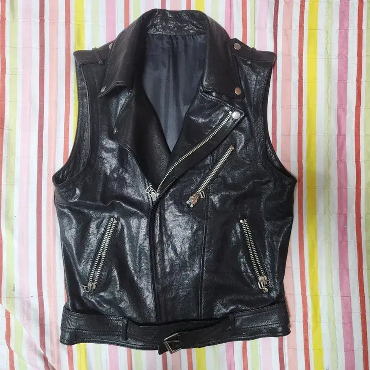 [BUNJANG] Leather Rider Vest / 라이더 양가죽 유광조끼 공용90-95 팔아요
