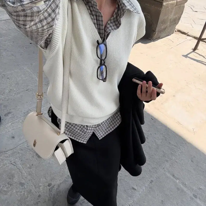 [BUNJANG] Yumer - Amber Side Check Beige / 유메르 -앙브 사이드 체크 베이지