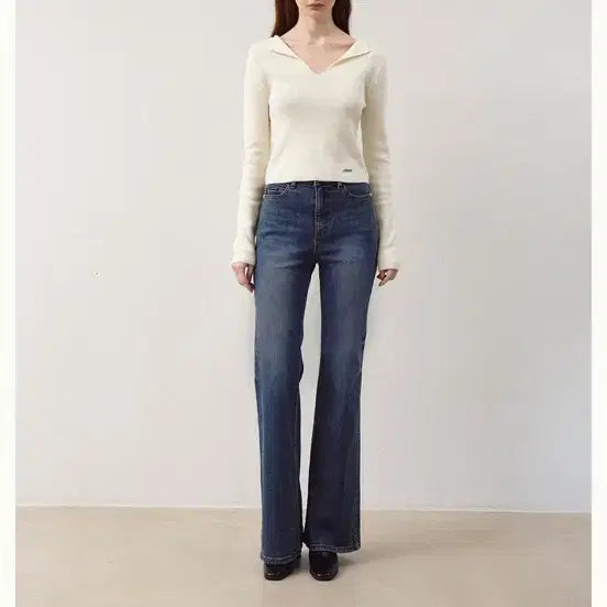 [BUNJANG] Hawa Vista Blue Bootcut Denim Pants (Short) - XS / Hawa 하와 비스타 블루 부츠컷 데님 팬츠 숏 xs