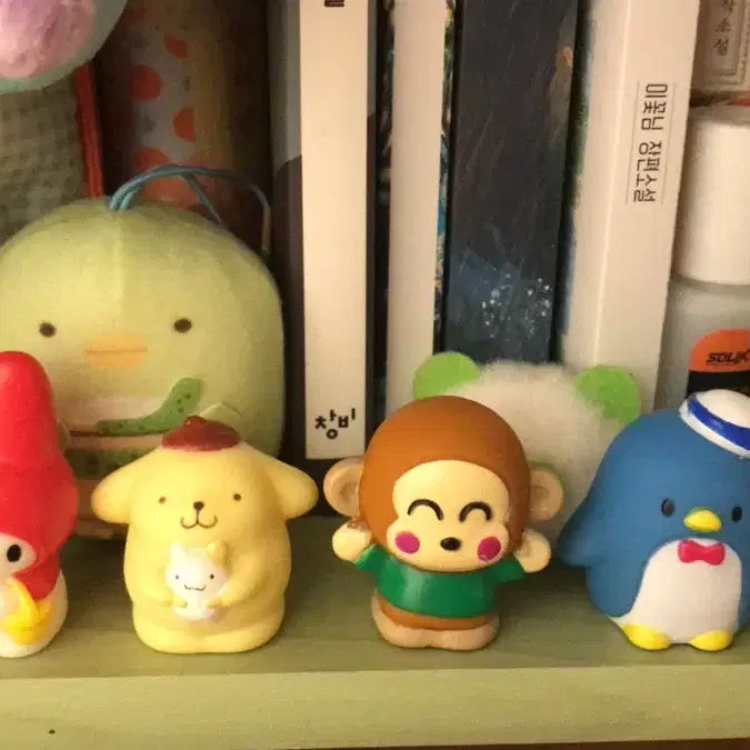 [BUNJANG] Vintage Sanrio Characters Finger Puppets Bundle Set / 일본 고전 빨간 마이멜로디 머핀 폼폼푸린 턱시도셈 몽키치 똥사이즈 인형