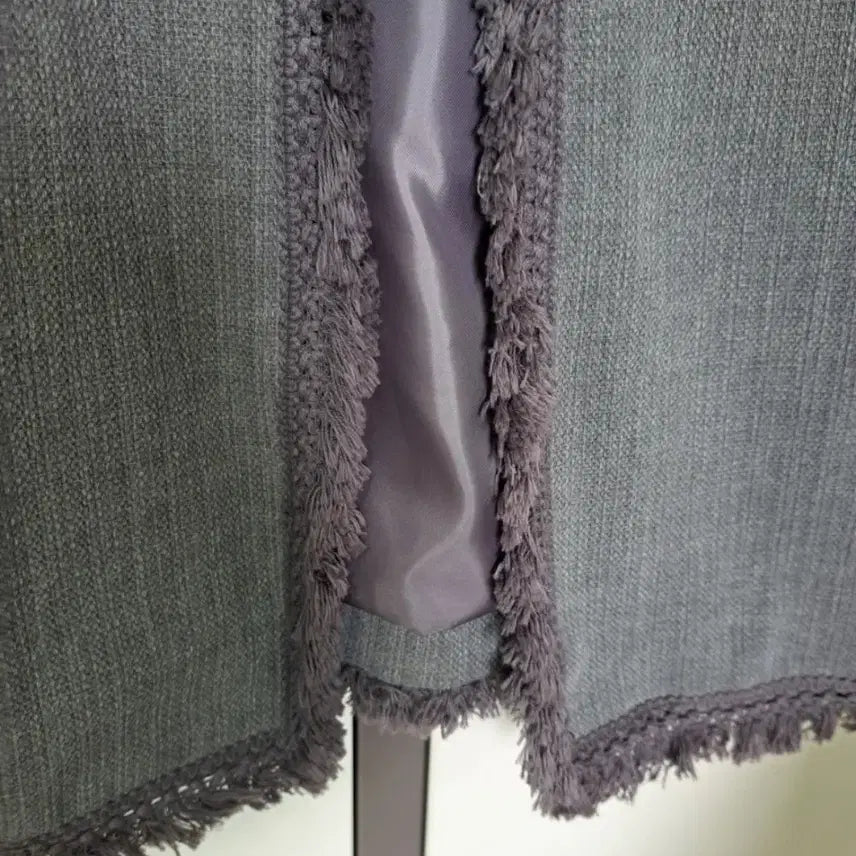 [BUNJANG] Gray Tassel Detail Open Long Vest / 그레이 수슬장식 예쁜 주머니0 안감0 오픈형 롱조끼