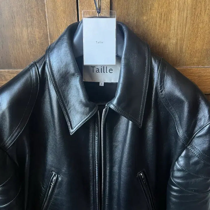 [BUNJANG] Tylle Cowhide Leather Jacket (Size 2, Black) / 타일레 카우 하이드 레더 2사이즈 블랙