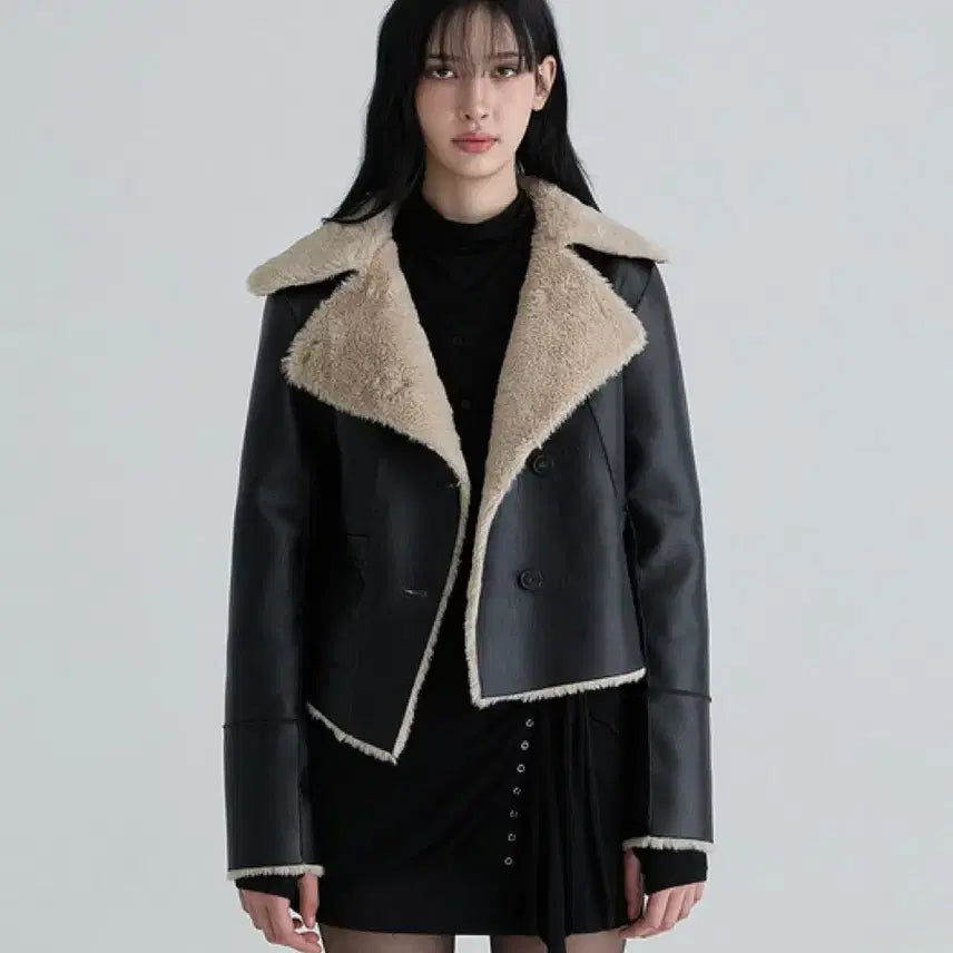 [BUNJANG] Not Your Rose Reversible Shearling Mouton Black Coat / 새상품) 낫유어로즈 (품절) 리버시블 시어링 무스탕 블랙