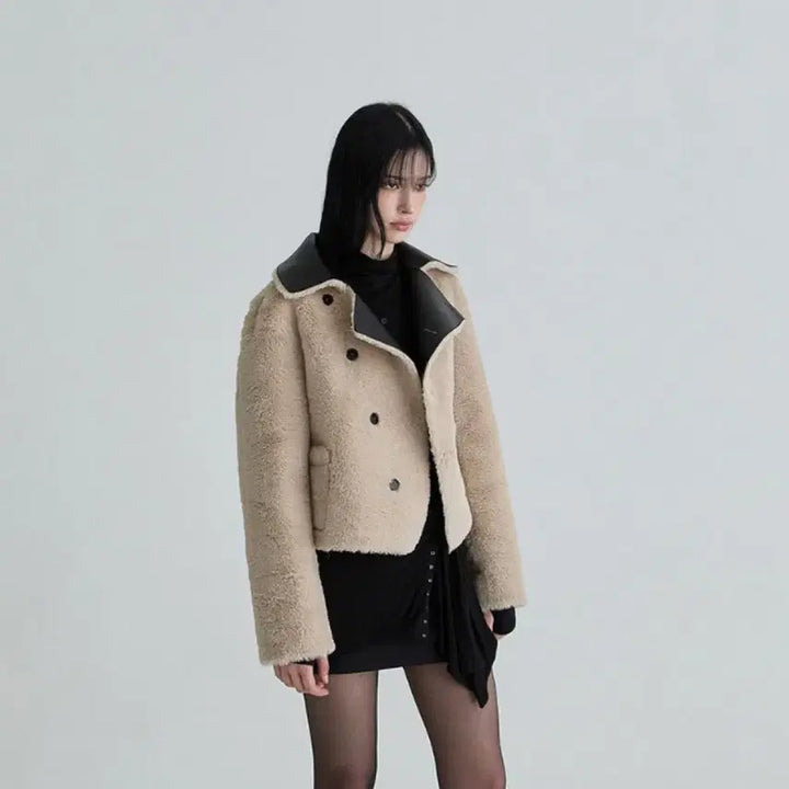 [BUNJANG] Not Your Rose Reversible Shearling Mouton Black Coat / 새상품) 낫유어로즈 (품절) 리버시블 시어링 무스탕 블랙