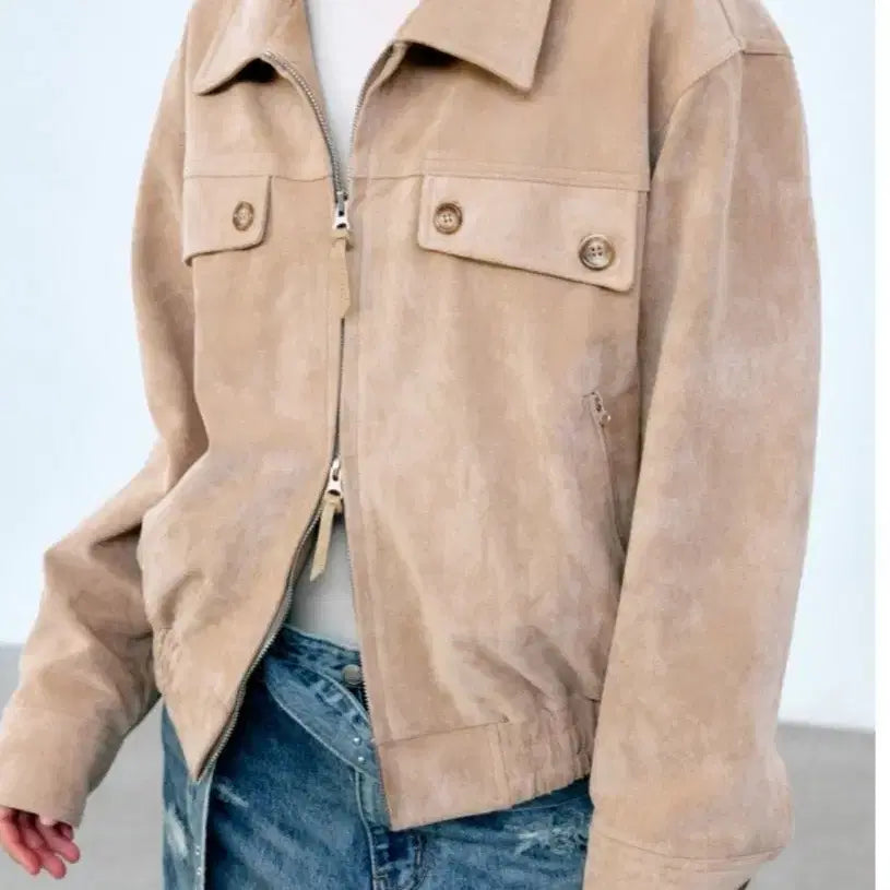 [BUNJANG] Theohyou Beige Suede Jacket / theohyou 더오유 베이지 스웨이드 자켓 팝니다