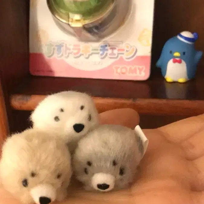 [BUNJANG] Set of 3 Mini Seal Figurines / (세트)일본고전 물범 물개 초미니 초소형 똥사이즈 인형 키티