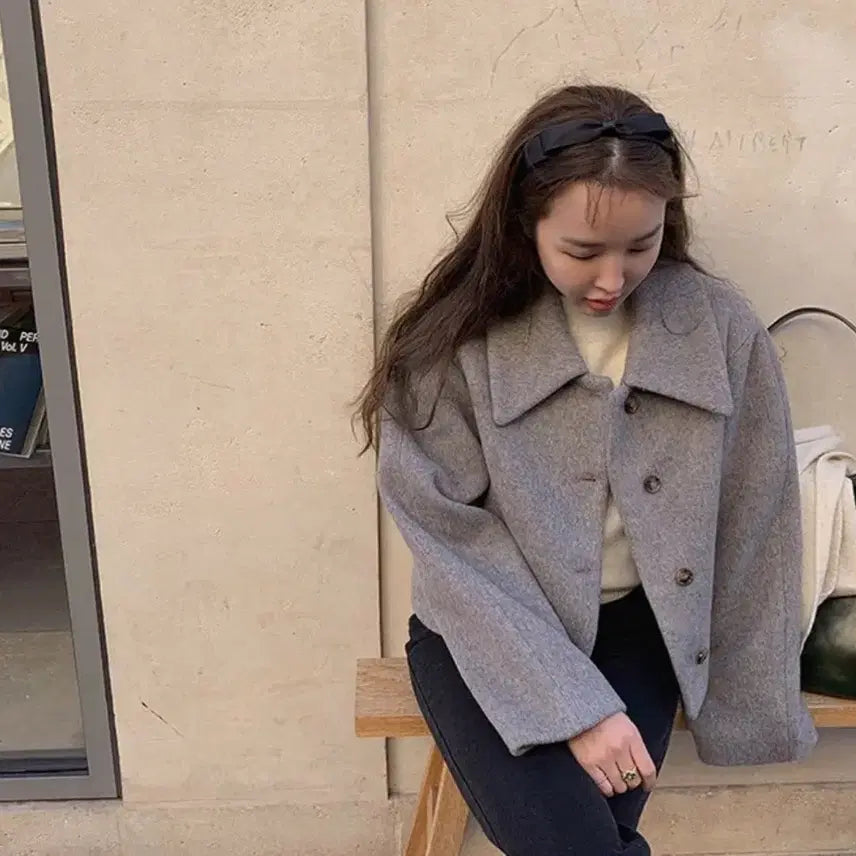 [BUNJANG] MaybeBaby Dearest Wool Coat (Gray) / 메이비베이비 디어리스트 울코트(그레이)