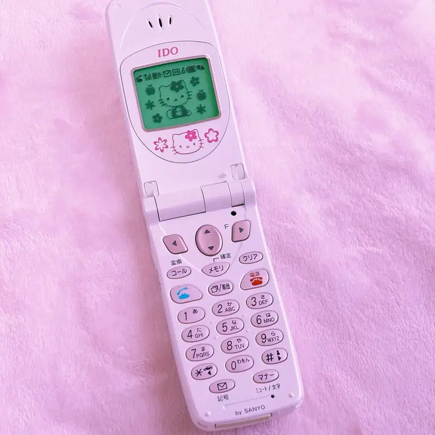 [BUNJANG] Kitty Mock Phone Galaphone Folder Phone Kitty Strap / 고전 키티 목업폰 갈라폰 폴더폰 키티스트랩 킽스