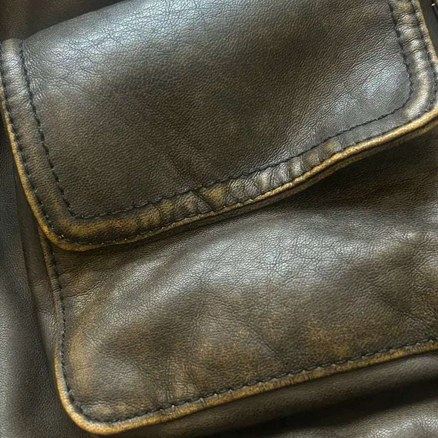 [BUNJANG] Vintage Brown Leather Shoulder Tote Bag / 브라운 레더 숄더토트백