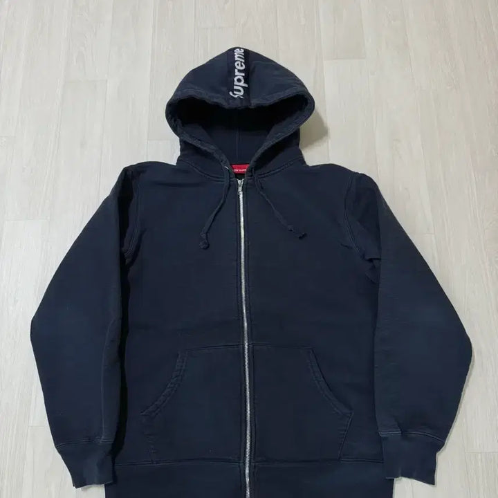 [BUNJANG] Supreme Logo Tape Hoodie Zip-up / 슈프림 14fw 로고 테입 후드집업