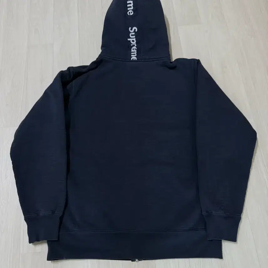 [BUNJANG] Supreme Logo Tape Hoodie Zip-up / 슈프림 14fw 로고 테입 후드집업