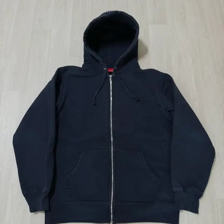 [BUNJANG] Supreme Logo Tape Hoodie Zip-up / 슈프림 14fw 로고 테입 후드집업