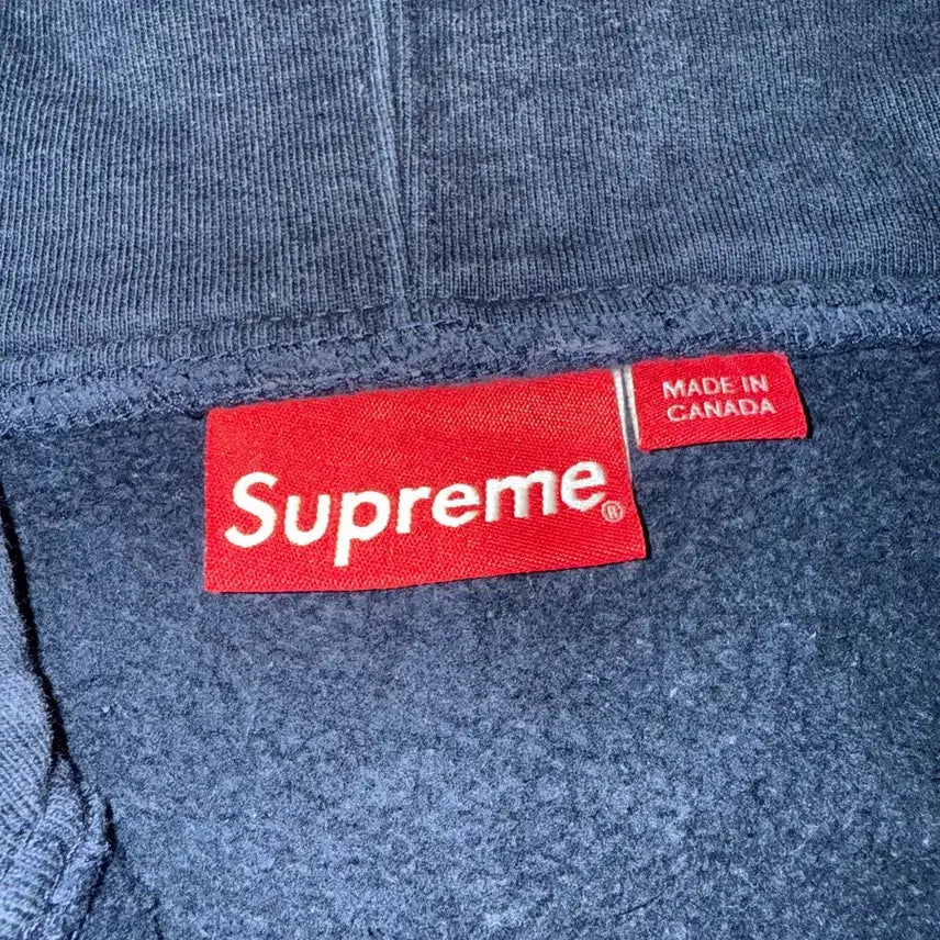 [BUNJANG] Supreme Logo Tape Hoodie Zip-up / 슈프림 14fw 로고 테입 후드집업