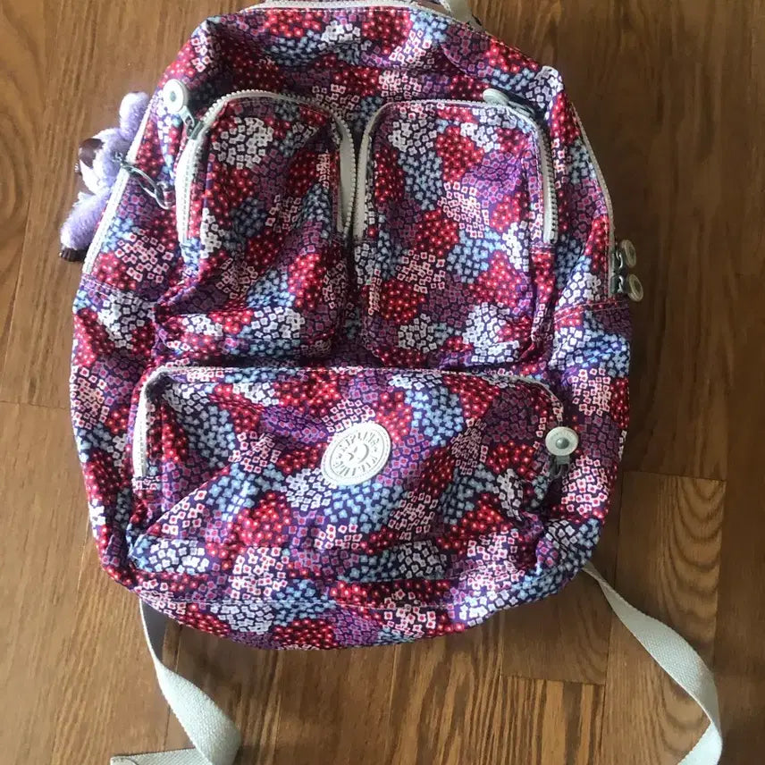 [BUNJANG] Kipling Flower Pattern Backpack / 키플링백팩