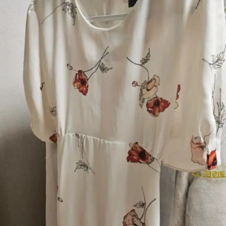 [BUNJANG] Floral Chiffon Long Dress / 플라워 쉬폰 롱원피스