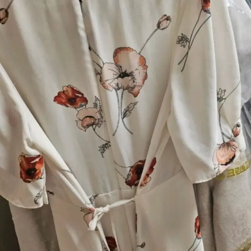 [BUNJANG] Floral Chiffon Long Dress / 플라워 쉬폰 롱원피스