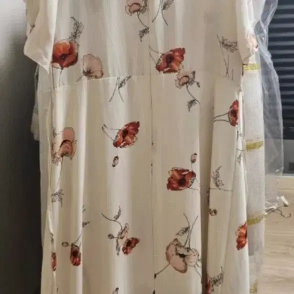 [BUNJANG] Floral Chiffon Long Dress / 플라워 쉬폰 롱원피스