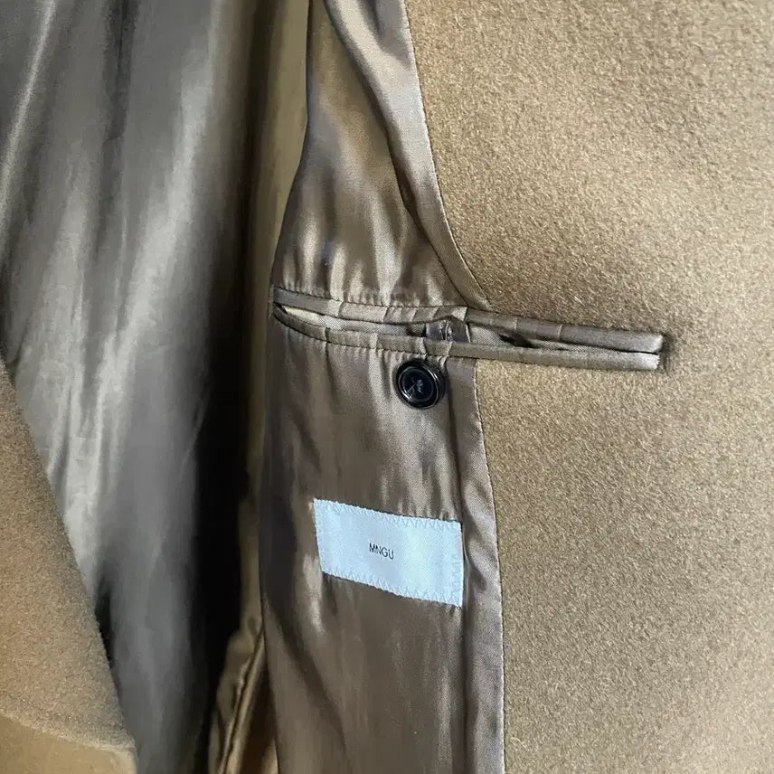 [BUNJANG] MNGU 17FW Double Breasted Long Coat Camel M / M) MNGU 17fw 더블 브레스티드 롱코트 카멜 명작 시즌