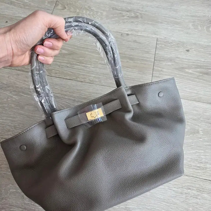 [BUNJANG] Tote Bag - Gray / 가죽 토트백 그레이 여성 가방