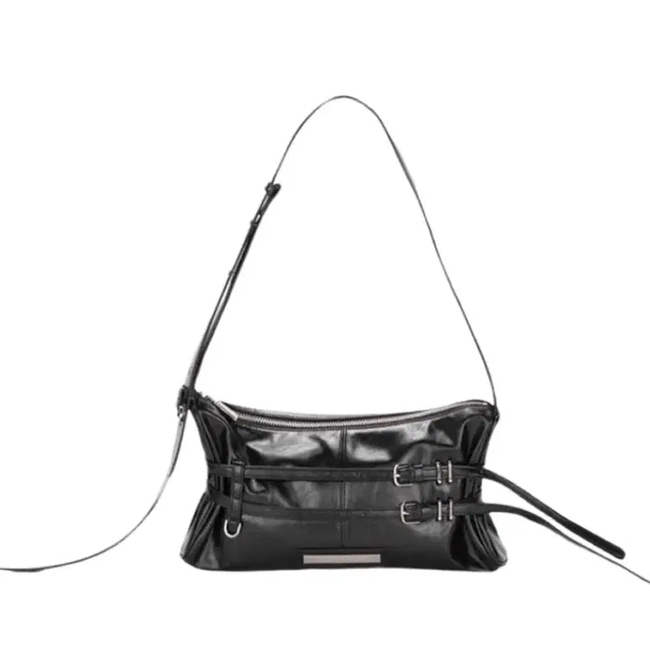 [BUNJANG] Matin Kim Double Belted Strap Mini Bag Black / 마뗑킴 더블 벨티드 스트랩 미니백 블랙