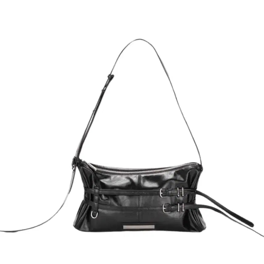 [BUNJANG] Matin Kim Double Belted Strap Mini Bag Black / 마뗑킴 더블 벨티드 스트랩 미니백 블랙