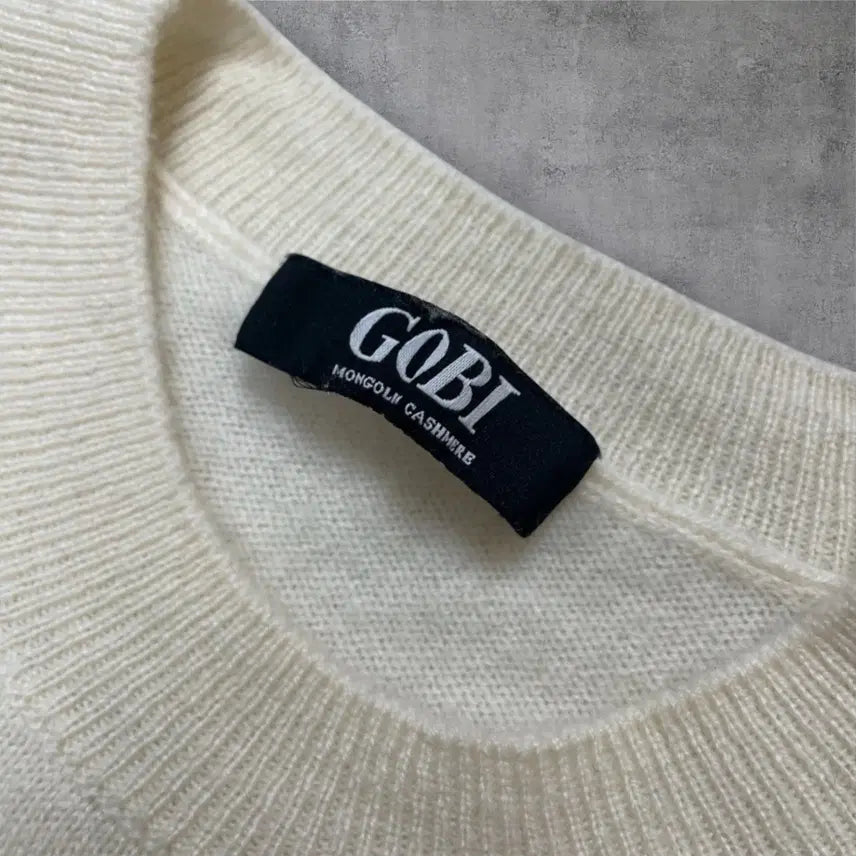 [BUNJANG] Gobi Ivory Cashmere Crewneck Knit Sweater / 고비 Gobi 아이보리 캐시미어 크루넥 니트 S